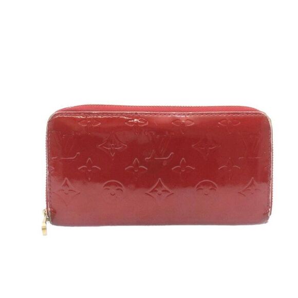 LOUIS VUITTON Monogram Vernis Zippy Wallet Long Wallet Red - Picture 2 of 15